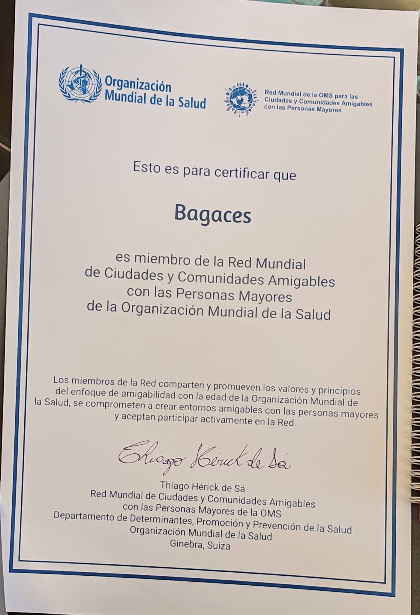 Bagaces Ingresa a Red Mundial Cuido Adultos Mayores